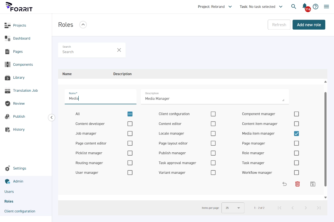 An image of the Forrit Service Delivery Hub user interface showing an example of how to deploy a CMS.